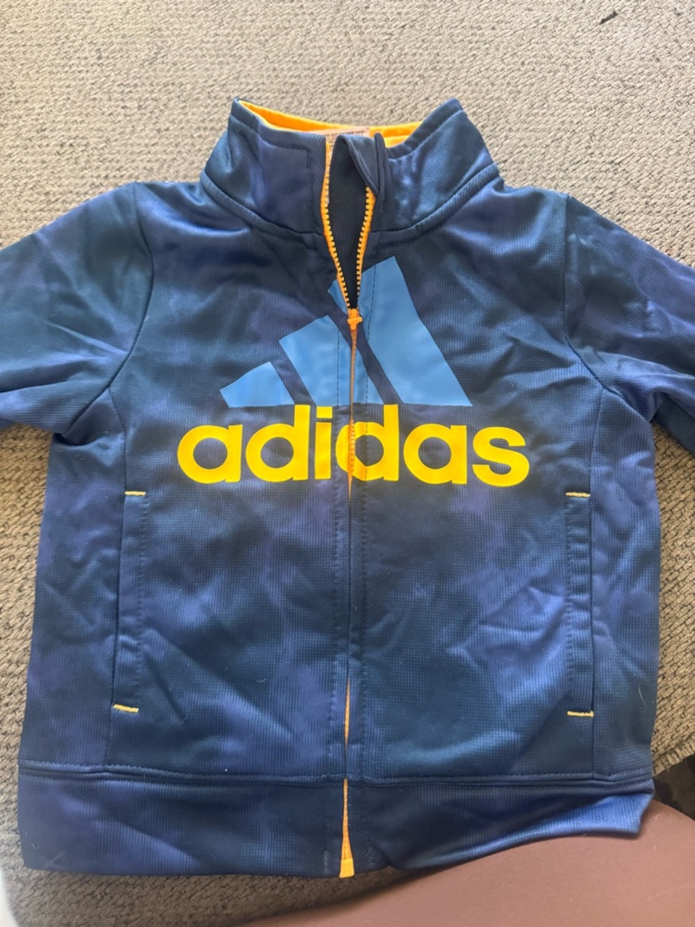 adidas Navy Jacket with Yellow Trim and Blue Accents